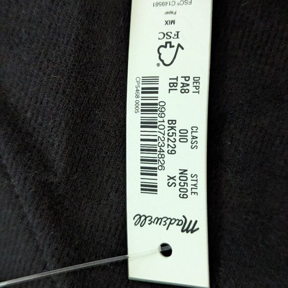 Madewell Soft Ribbed Cardigan Asymmetrical Button Front V-neck Black XS N… - Picture 14 of 15